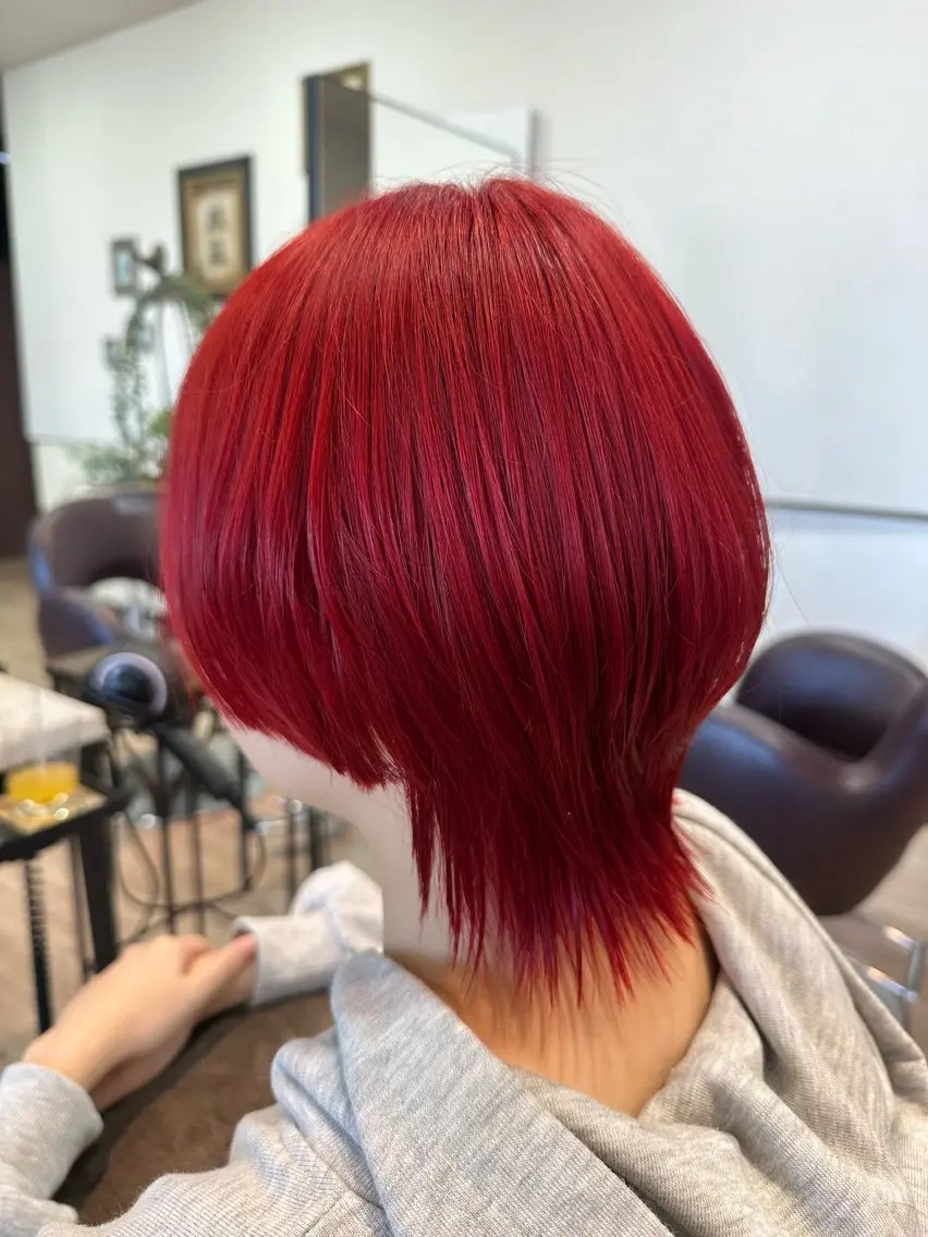 ショート ウルフカット ヘアカラー ツヤ髪質改善 💜れいな💜のヘアスタイル