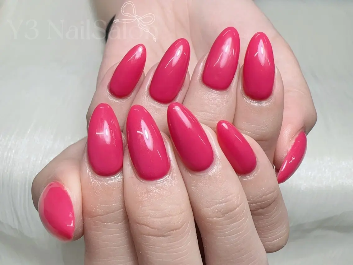 ネイル ワンカラーネイル ピンク シンプルネイル ハンドネイル Y3 NailSalonのネイルデザイン