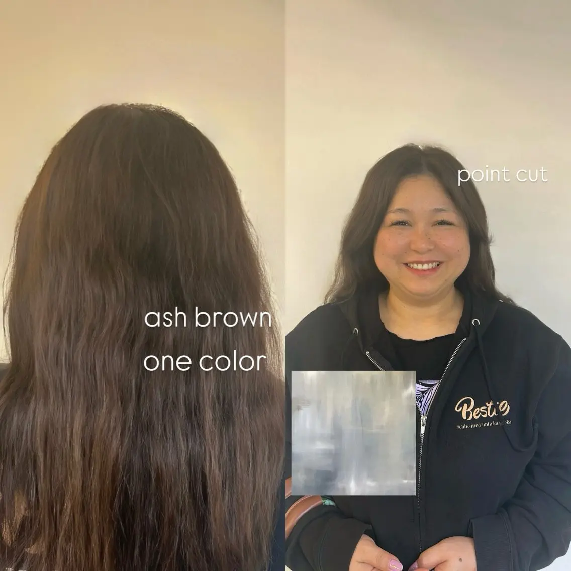ロング カラー ブラウンカラー 透明感カラー オレンジ カット ヘアカラー 松井 詩織のヘアスタイル