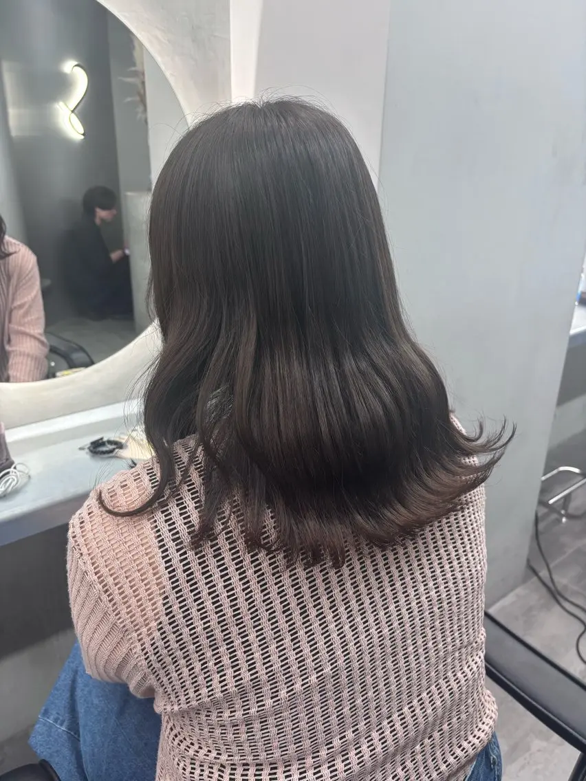 ミディアム カラー 透明感カラー グレージュ ヘアカラー トリートメント 透明感/グレージュ/ ベージュ/るな🪽のヘアスタイル