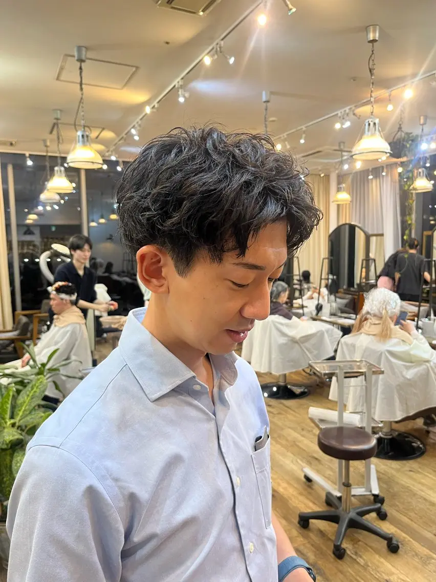 パーマ メンズ ビジネス メンズパーマ カット パーマ Kano／ ブリーチ◎／銀座のヘアスタイル