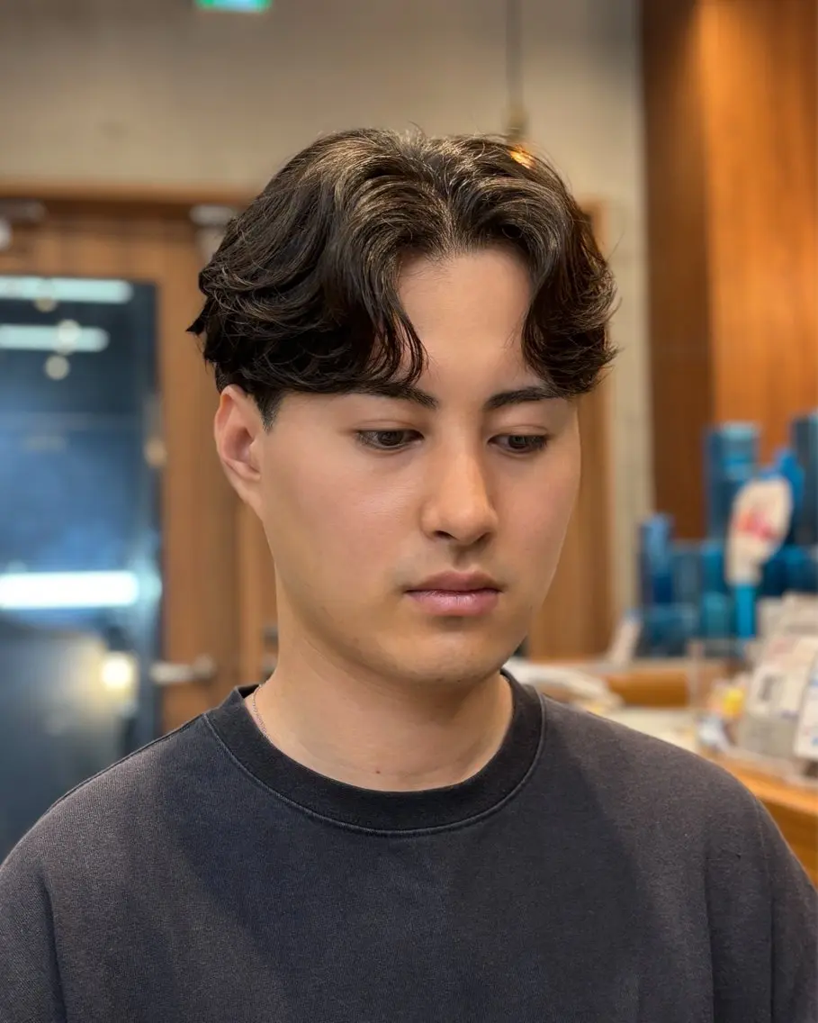 パーマ メンズ フェザーパーマ メンズパーマ カット パーマ 高橋一平 elima byのヘアスタイル