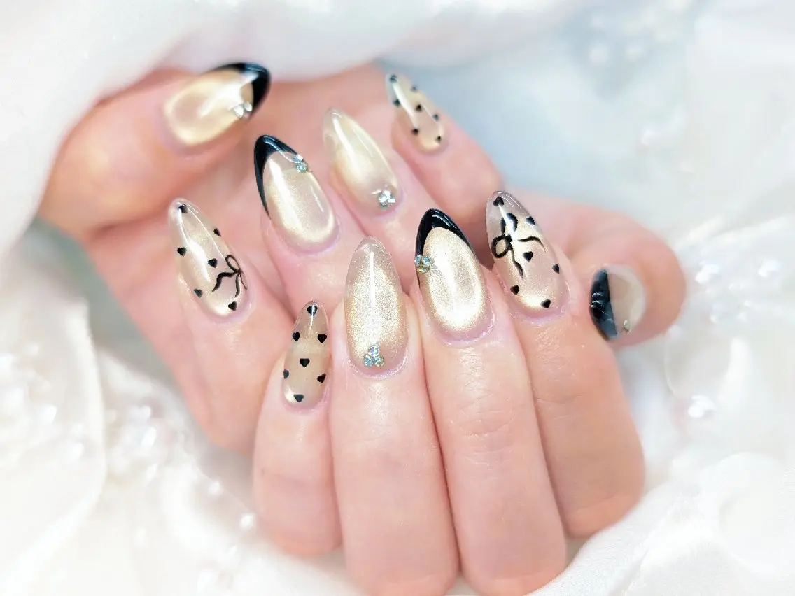 ネイル 成人式 入学式 長さ出し フラッシュネイル フレンチネイル Chouette Nailのネイルデザイン