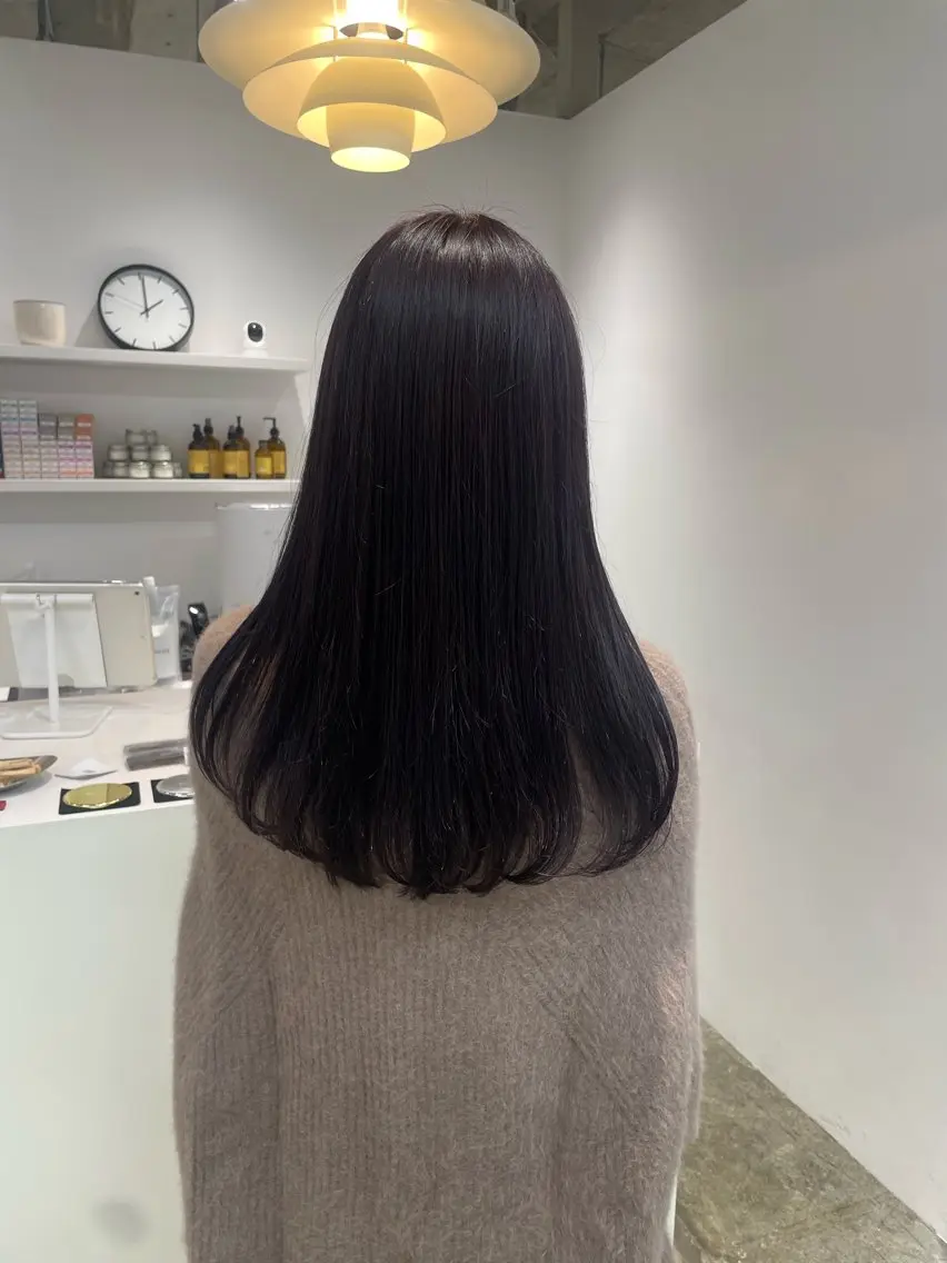 セミロング ヘアカラー トリートメント 𝘚𝘶𝘻𝘶 𓂃𓈒𓏸のヘアスタイル