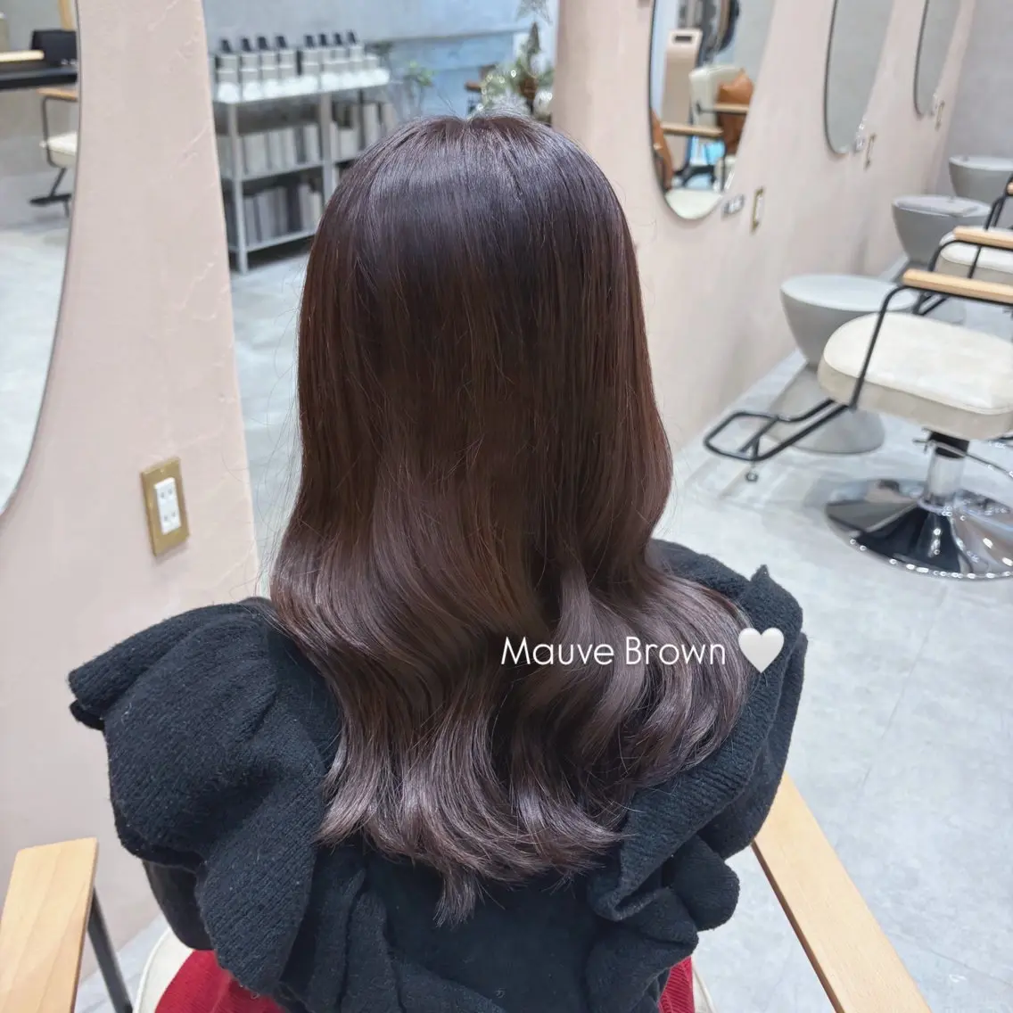セミロング カラー ヘアアレンジ 🐰あみ【艶カラー/ 縮毛矯正】🫧のヘアスタイル
