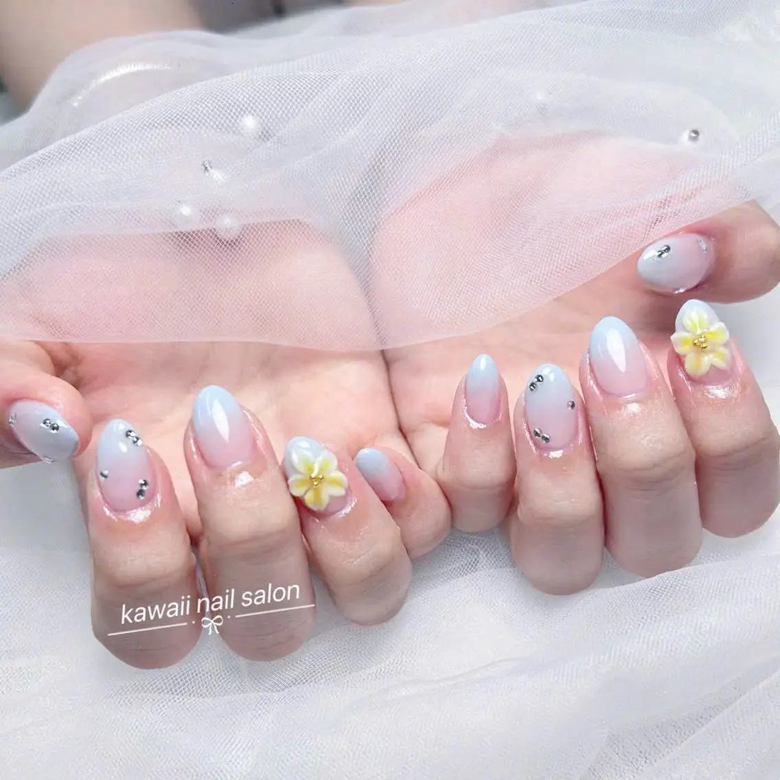 ネイル 長さ出し フレンチネイル ジェルネイル 韓国ネイル マグネットネイル Kawaii _Nailのネイルデザイン