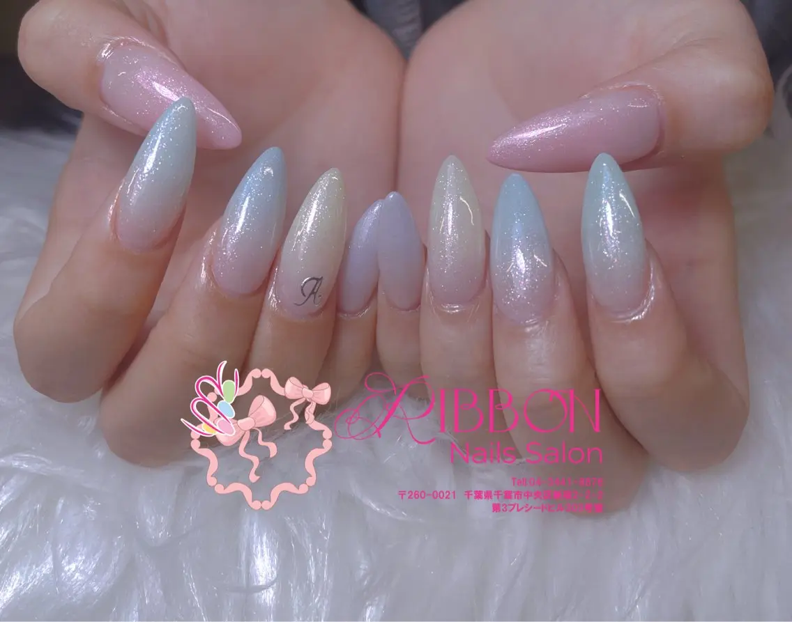 ネイル フレンチネイル ジェルネイル マグネットネイル 持ち込み ニュアンスネイル ハンドネイル Ribbonnail salonのネイルデザイン