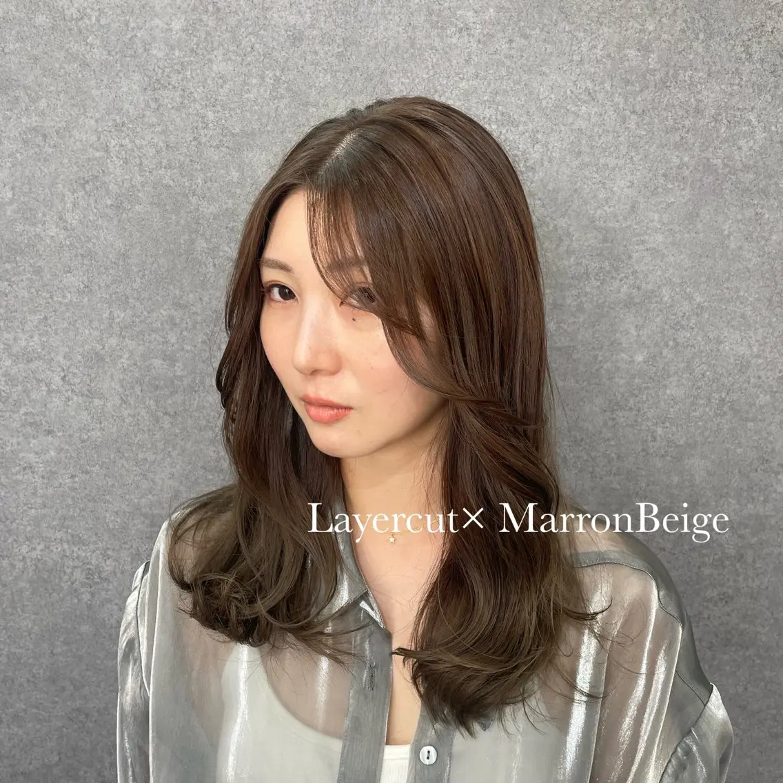 セミロング カラー ベージュカラー 韓国風ヘア レイヤーカット THE2ND 大竹 瞳のヘアスタイル
