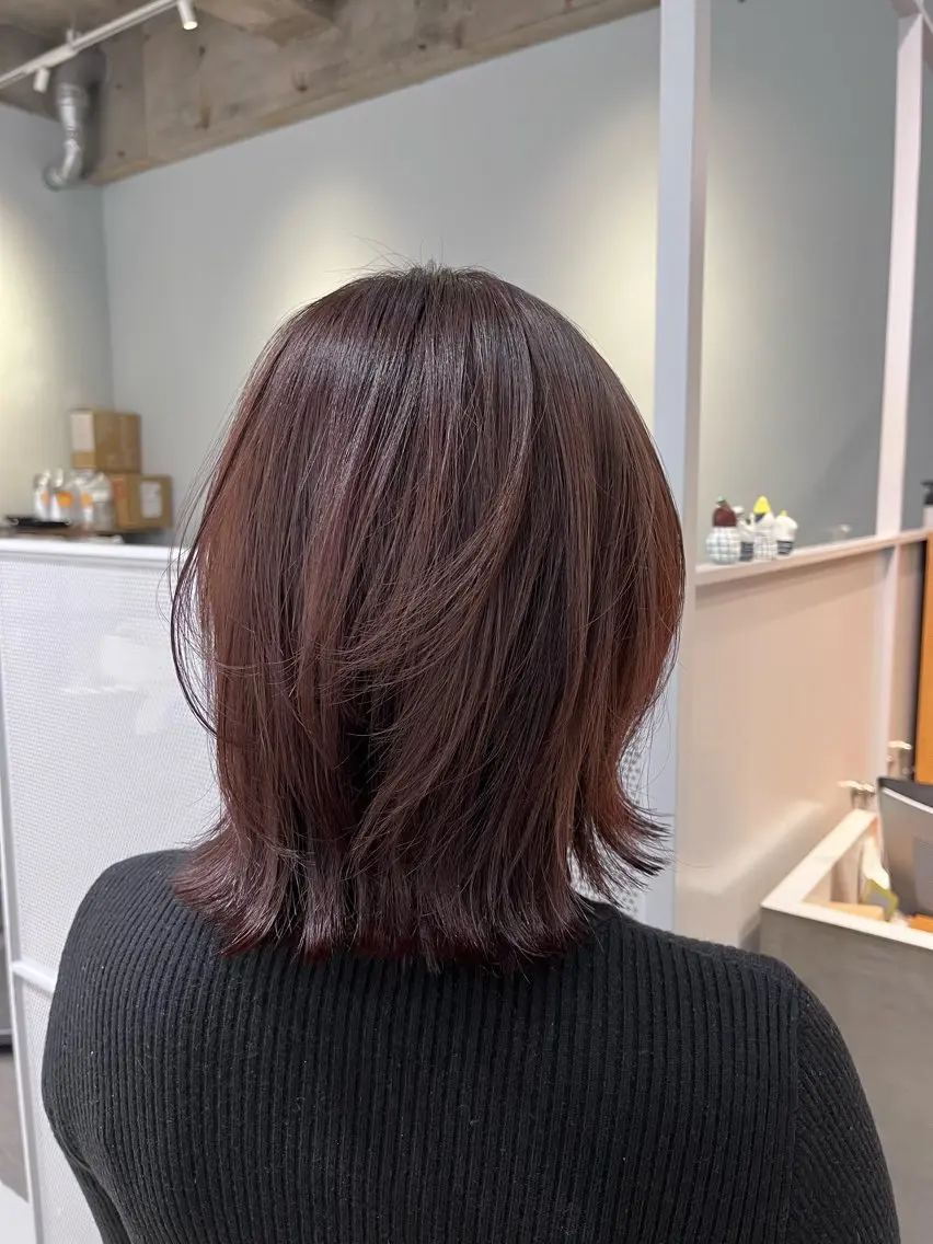 ミディアム カラー ラベンダーカラー カット ヘアカラー トリートメント -みつま はるな-のヘアスタイル