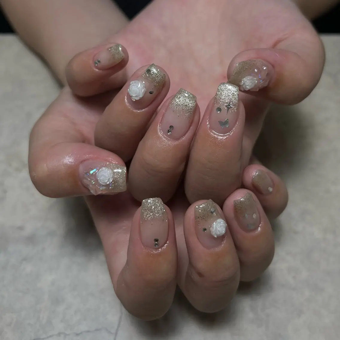 ネイル グリーン マグネットネイル ハンドネイル vegh. nail/阿波座のネイルデザイン