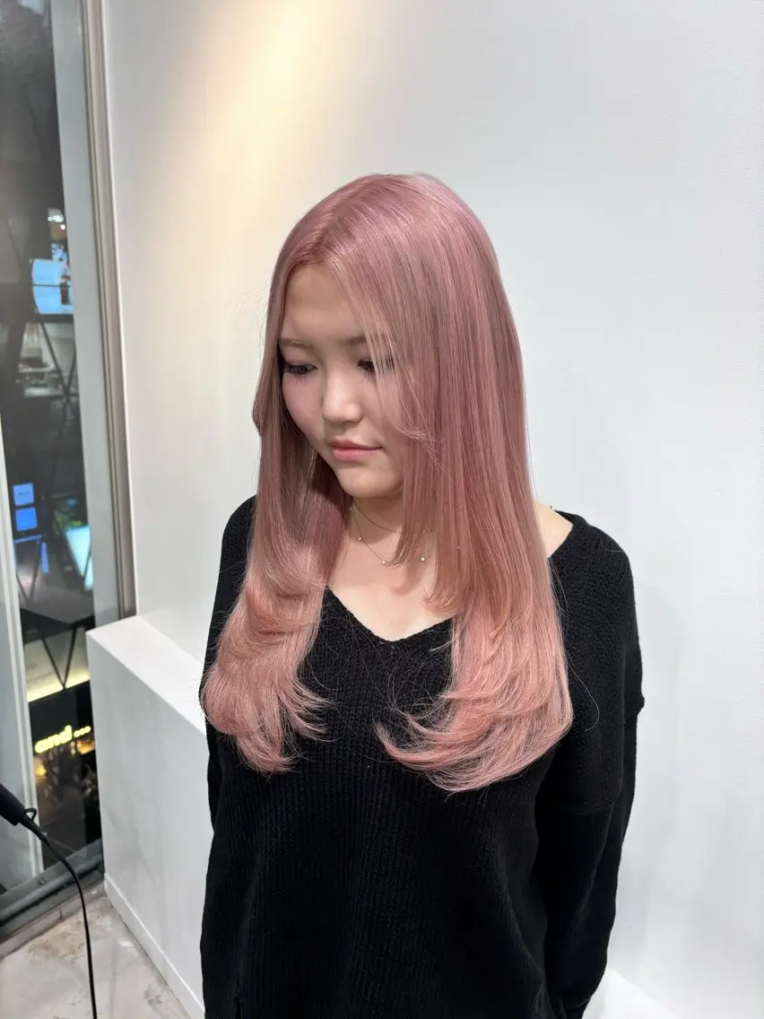 ロング カラー ヘアアレンジ エクステ ヘアセット 🎀モテ暖色× エクステ🎀あかりのヘアスタイル
