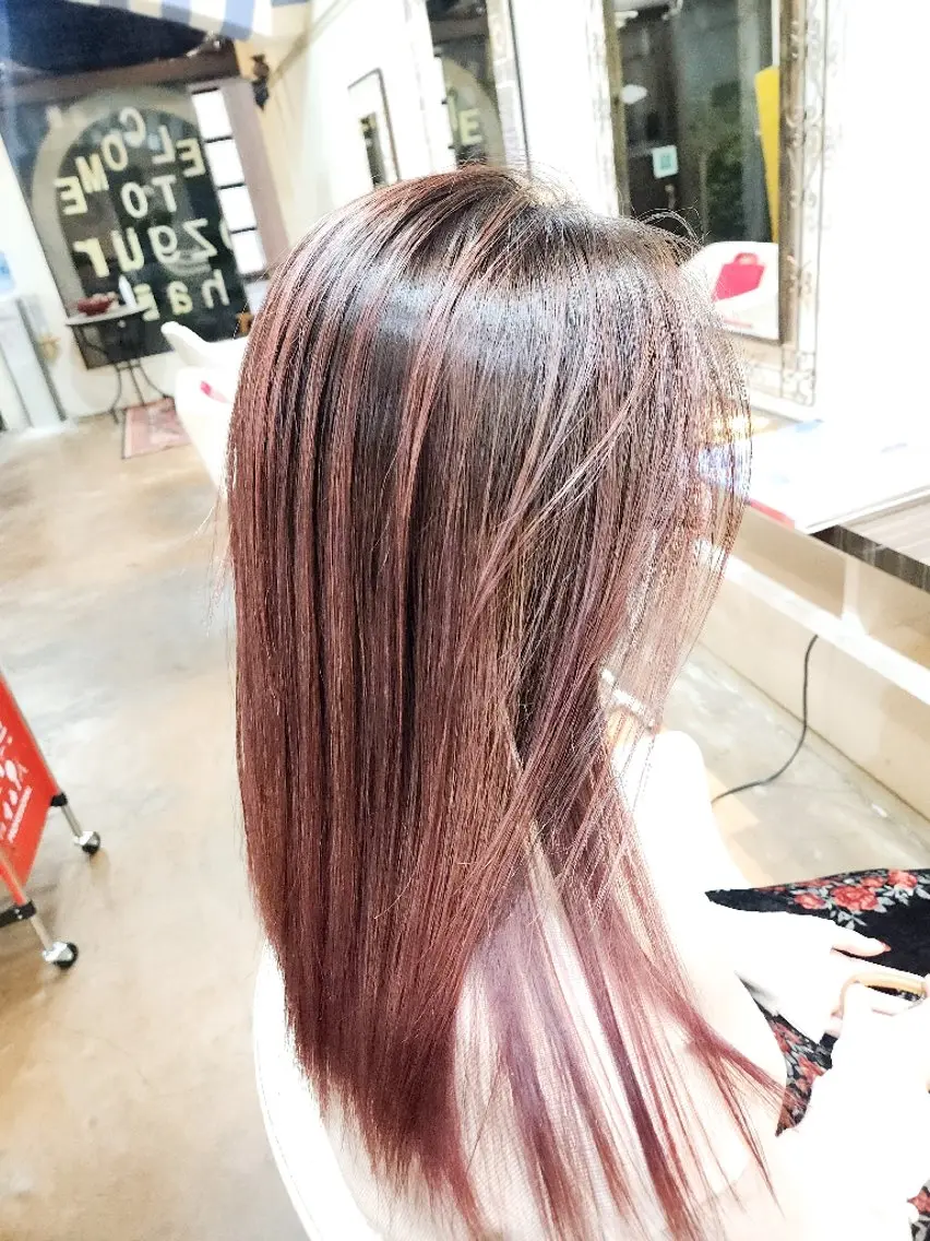 ロング カラー カット ヘアカラー ブリーチ、デザイン  カラー福士直矢のヘアスタイル