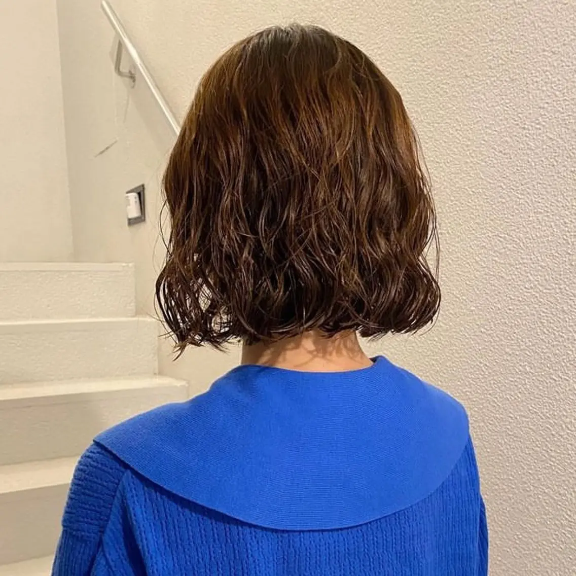 ミディアム パーマ ミディアムパーマ 縮毛矯正 ブラウンカラー 🦔🪷なりたりみのヘアスタイル