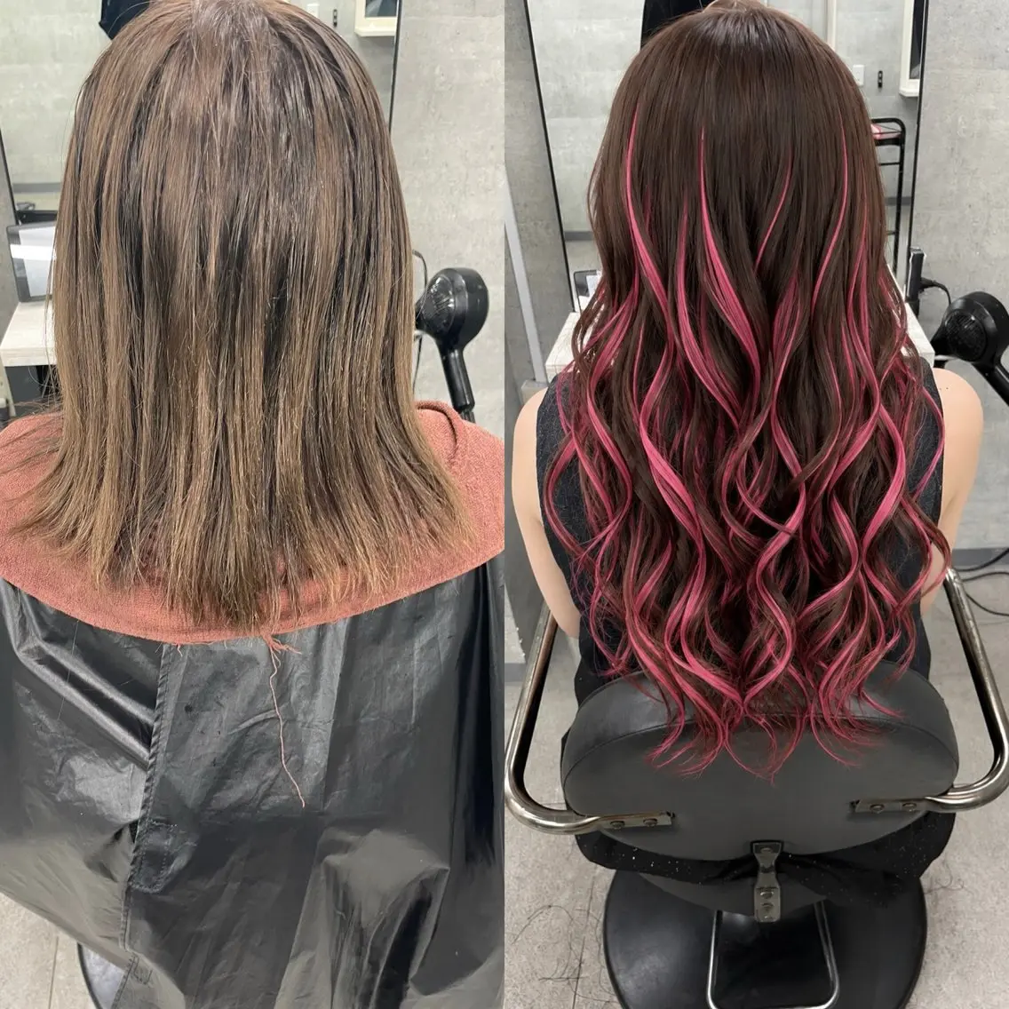 ロング カラー 新宿美容院 ダブルカラーのヘアスタイル