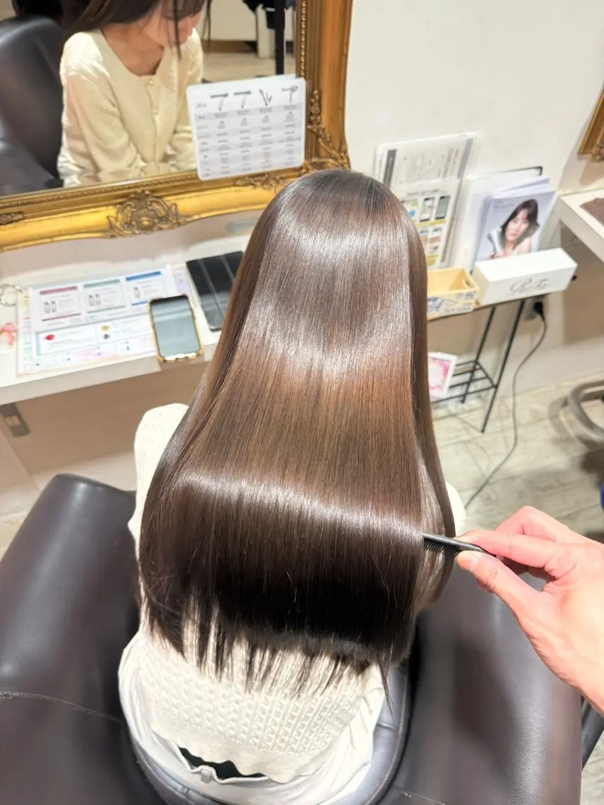 ロング カラー カット ヘアカラー トリートメント 髪質改善 /美髪矯正🫧ゆたかのヘアスタイル
