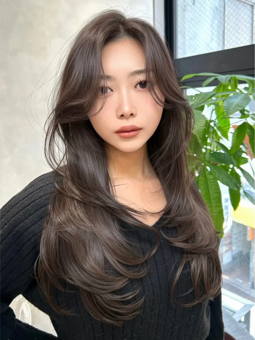 ロング カラー バレイヤージュ ハイライトカラー ハイライト レイヤーカット カット トリートメント ✨ハイライト/海外 ヘア/Ryoto✨のヘアスタイル
