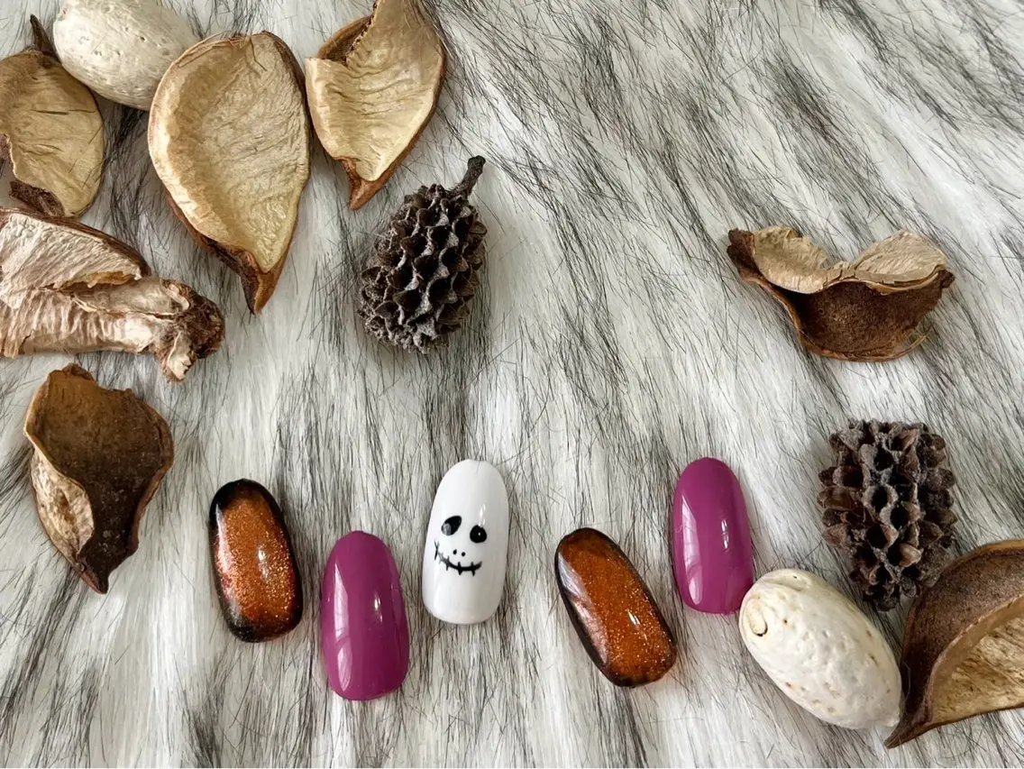 ネイル ジェルネイル ハロウィン メンズネイル パラジェル ワンホンネイル kiki nail &brow二子玉川のネイルデザイン