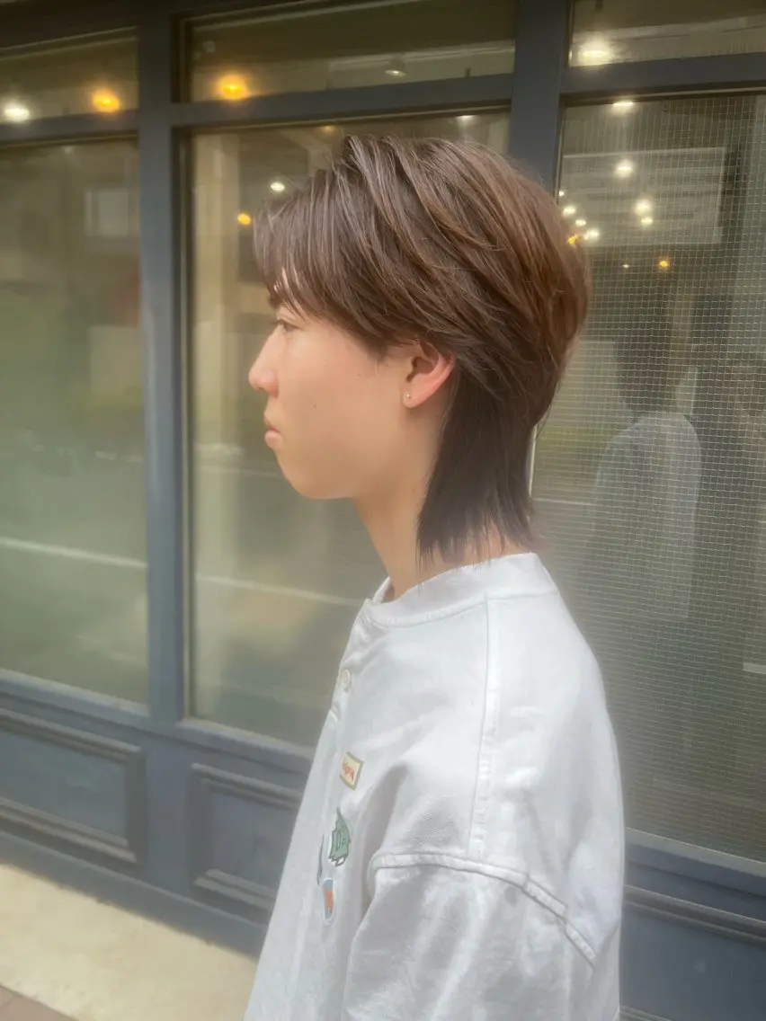 メンズ メンズパーマ スペインカール 波巻きパーマ メンズウルフカット ウルフカット カット メンズパーマ/ 眉毛wax/栗原柊のヘアスタイル