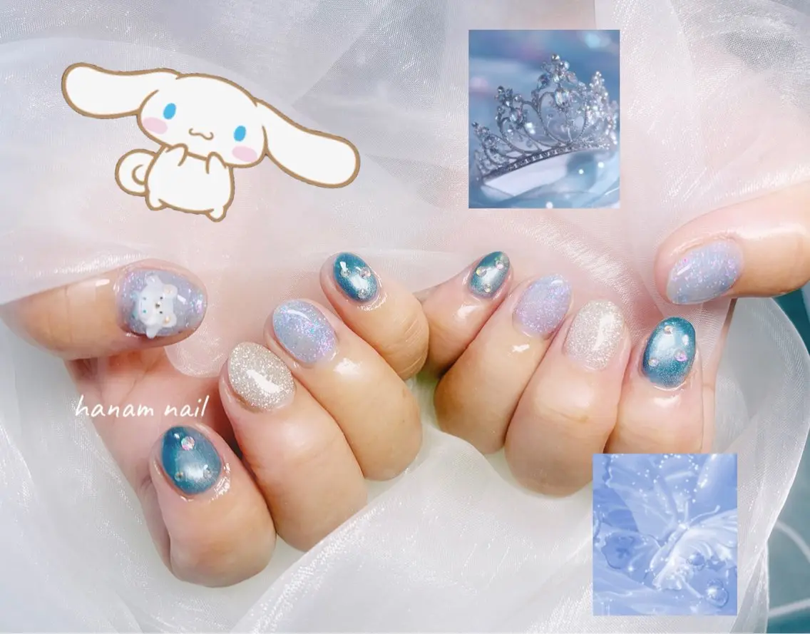 ネイル ハンドネイル hanam nail 🌿🩵ハナムネイルのネイルデザイン