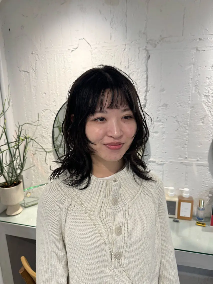 セミロング カット ヘアカラー トリートメント 新宿/顔周りカット +レイヤー=しずく♩のヘアスタイル