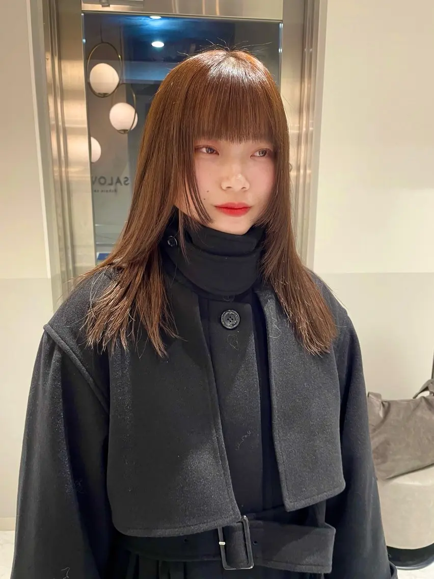 セミロング カラー カット ヘアカラー satsuki 暖色・ブラウンカラーのヘアスタイル