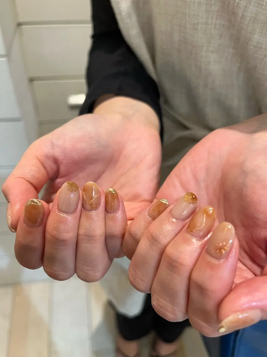 ネイル ニュアンスネイル ハンドネイル Momone⟡.· /渋谷/パラジェルのネイルデザイン