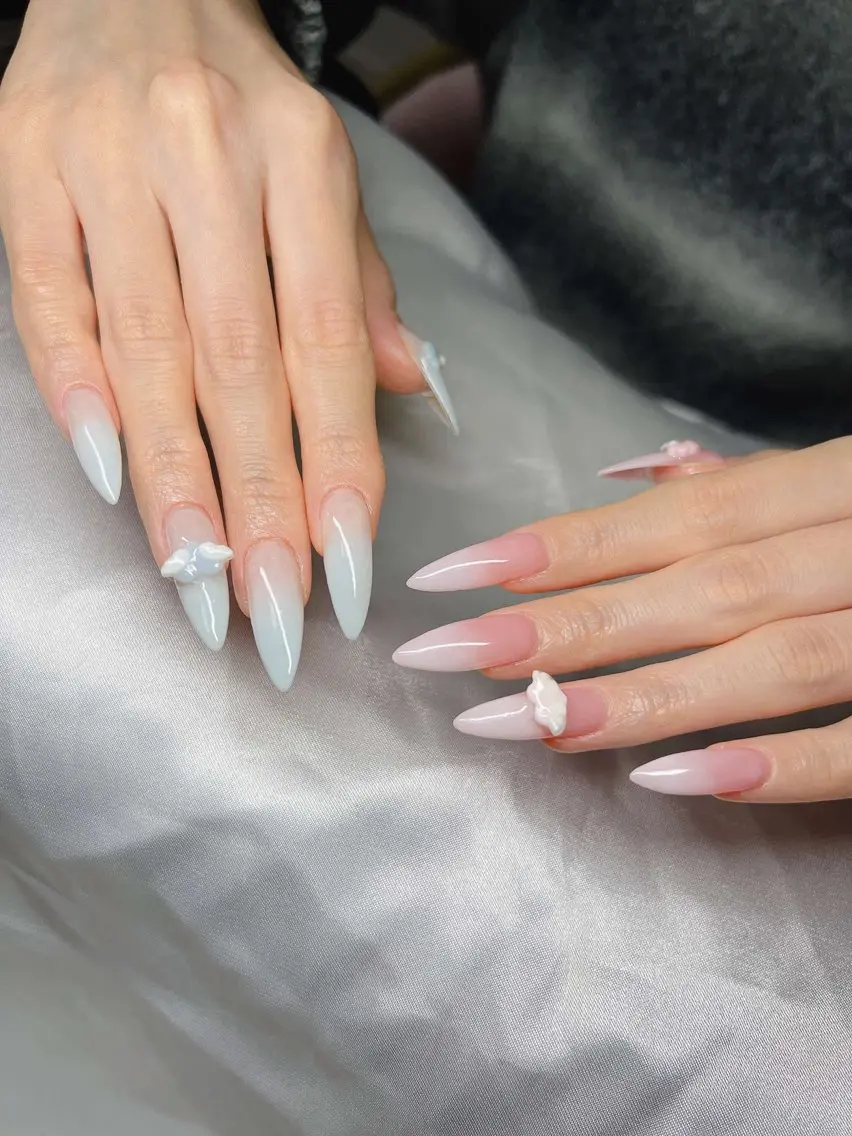 ネイル 長さ出し グラデーション キラキラネイル マグネットネイル ニュアンスネイル ハンドネイル Lee Nails チップ長さだし専門店のネイルデザイン