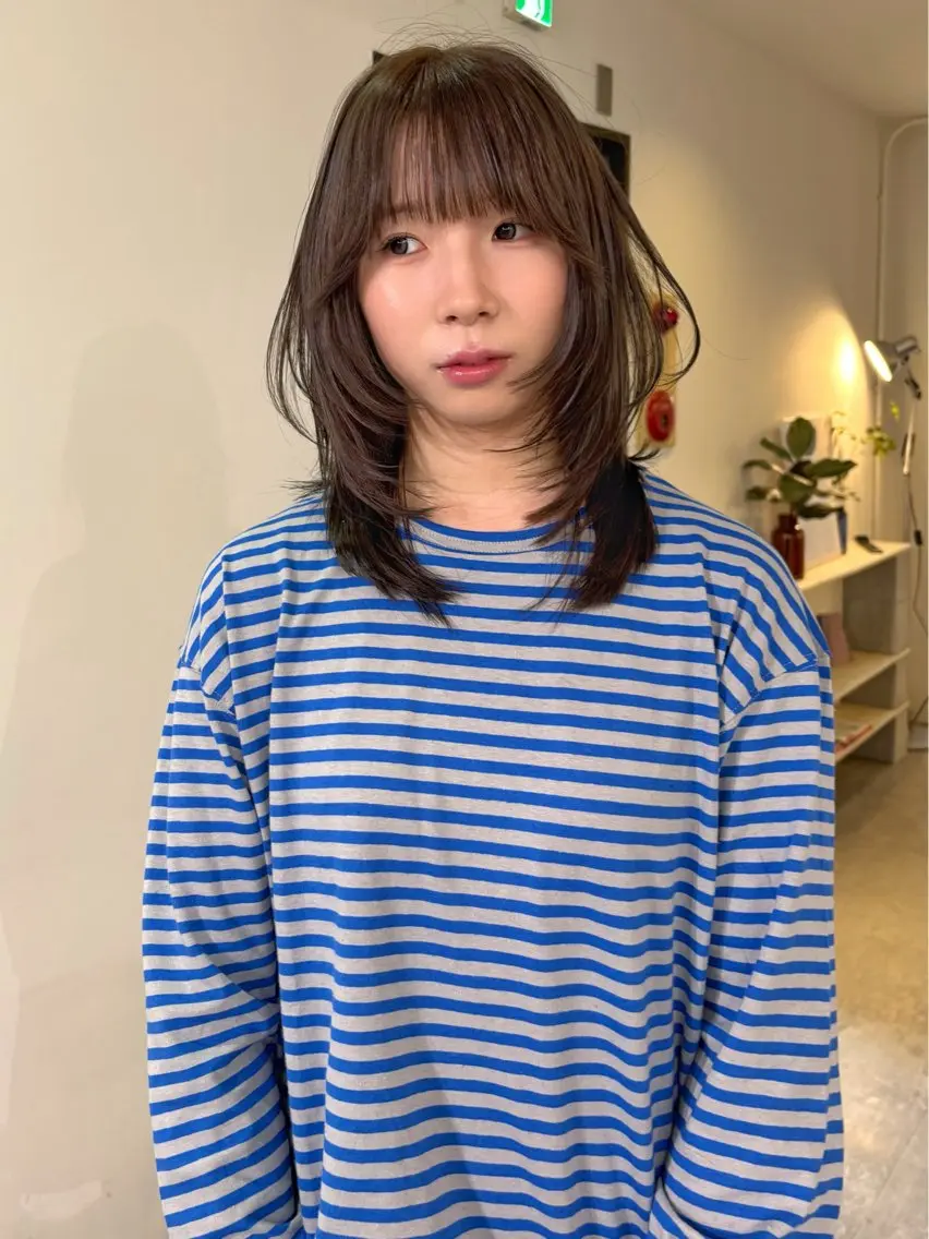ミディアム カラー ブリーチ ブリーチなしカラー カット ヘアカラー mizuki/ピンク ベージュ.レイヤーのヘアスタイル