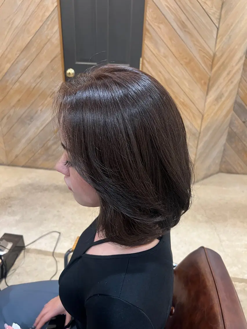ミディアム ボブレイヤー ボブ 髪質改善 レイヤーカット beleefric 🩵チセのヘアスタイル