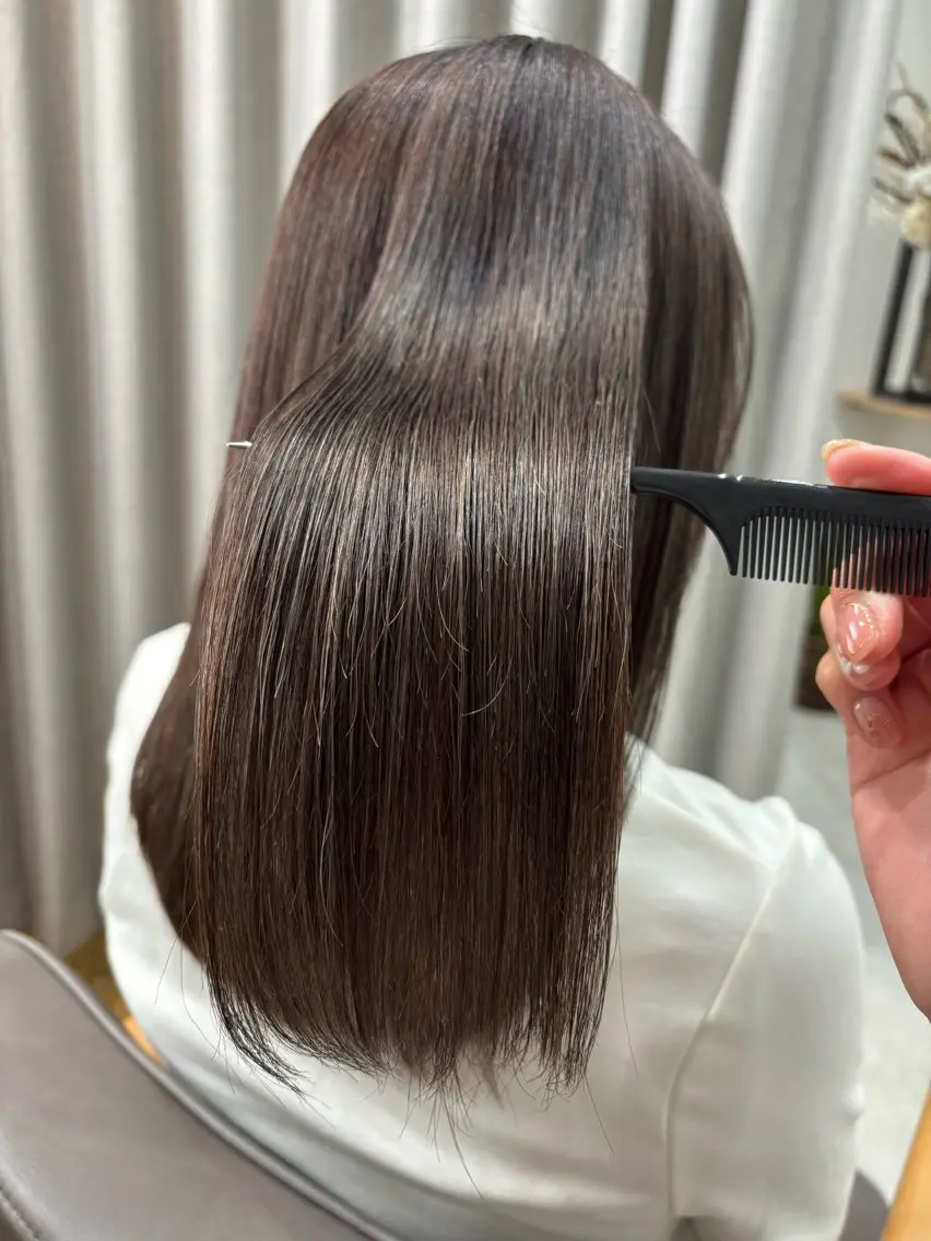 ミディアム カラー ベージュカラー 🤍美髪縮毛/髪質 改善/池上夏凜🤍のヘアスタイル