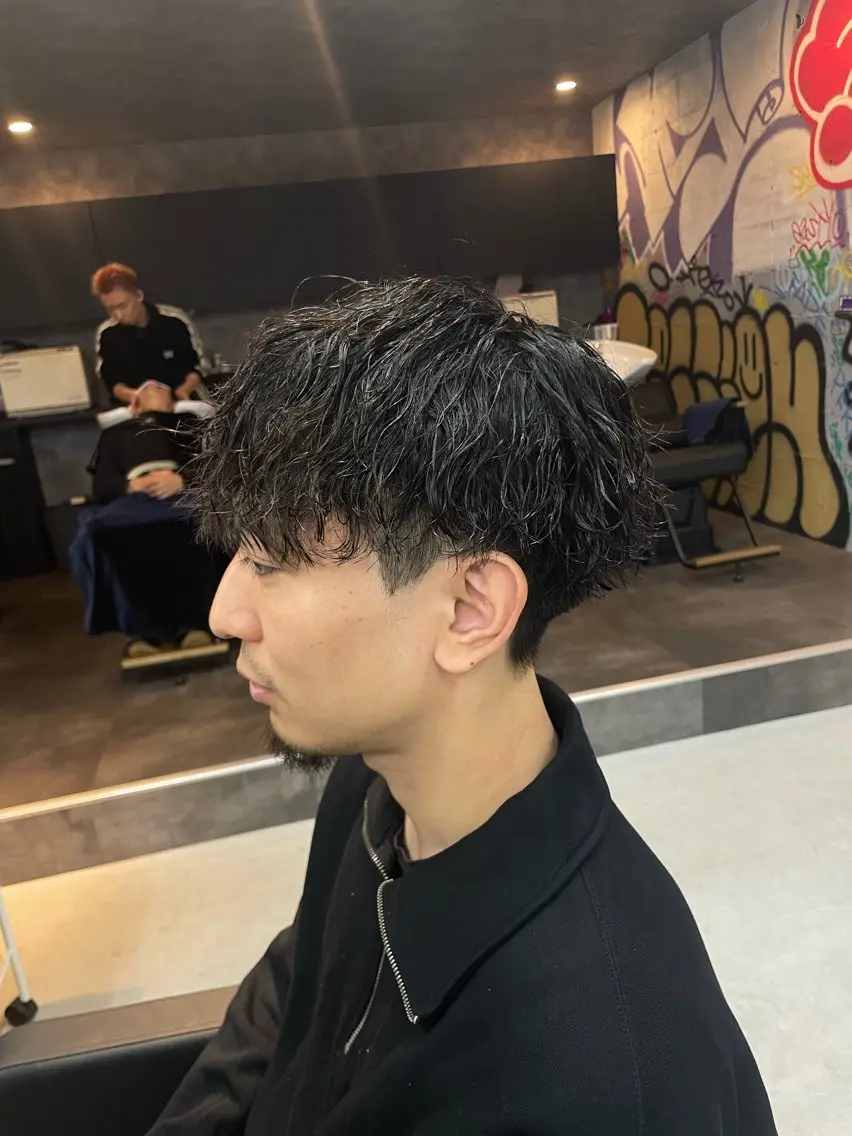 ショート カット パーマ メンズパーマ 毛流れ/シャドウのヘアスタイル
