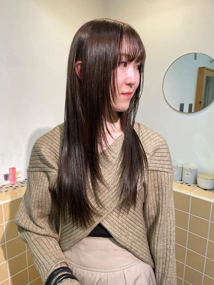 ロング カラー ヘアカラー トリートメント sakura🌸 レイヤー/韓国ヘアのヘアスタイル