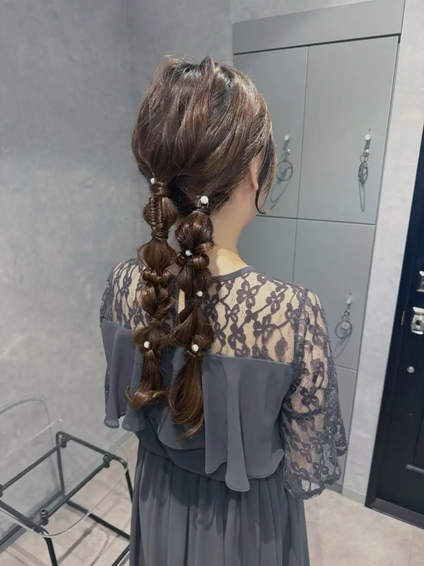 ロング ヘアアレンジ 結婚式・ブライダル ヘアセット 野林 夏帆のヘアスタイル