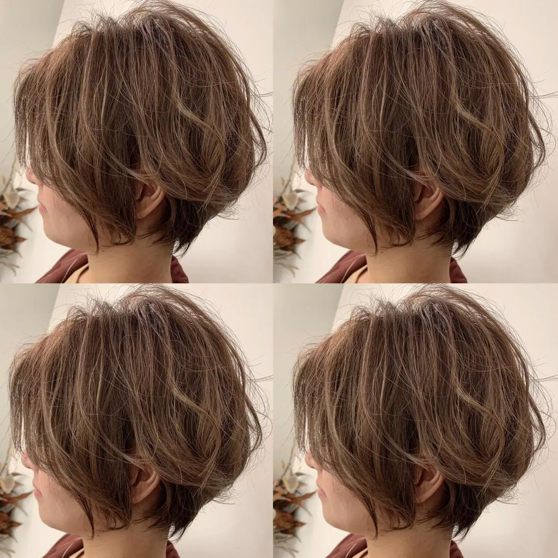 ショート カラー ヘアカラー トリートメント 髪質改善will hairdesignのヘアスタイル