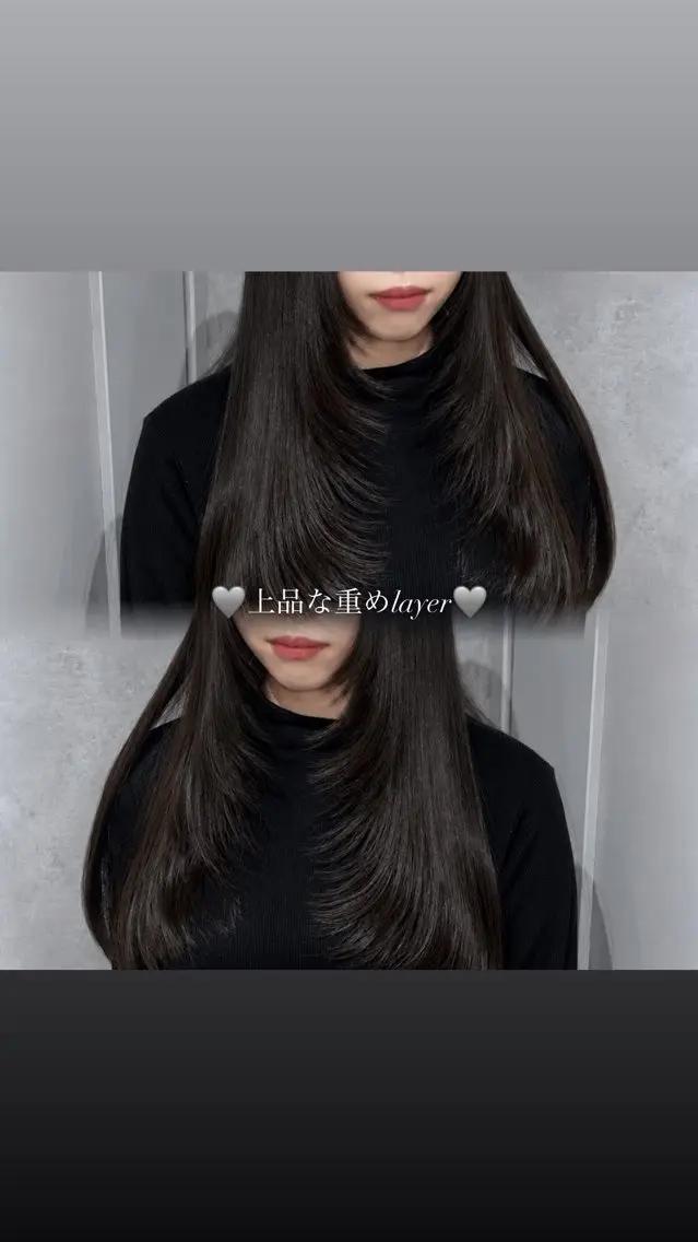 ロング カラー レイヤーカット 🎀韓国レイヤー/シ ョート×透明感カラーのヘアスタイル