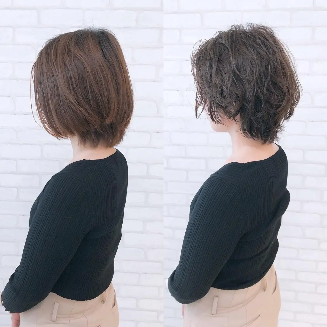 ミディアム カラー パーマ アビリタ 警固のヘアスタイル
