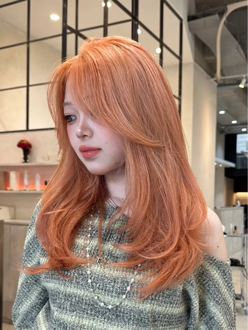 ロング ヘアカラー トリートメント DEAN ISLA 海外風ヘアサロンのヘアスタイル