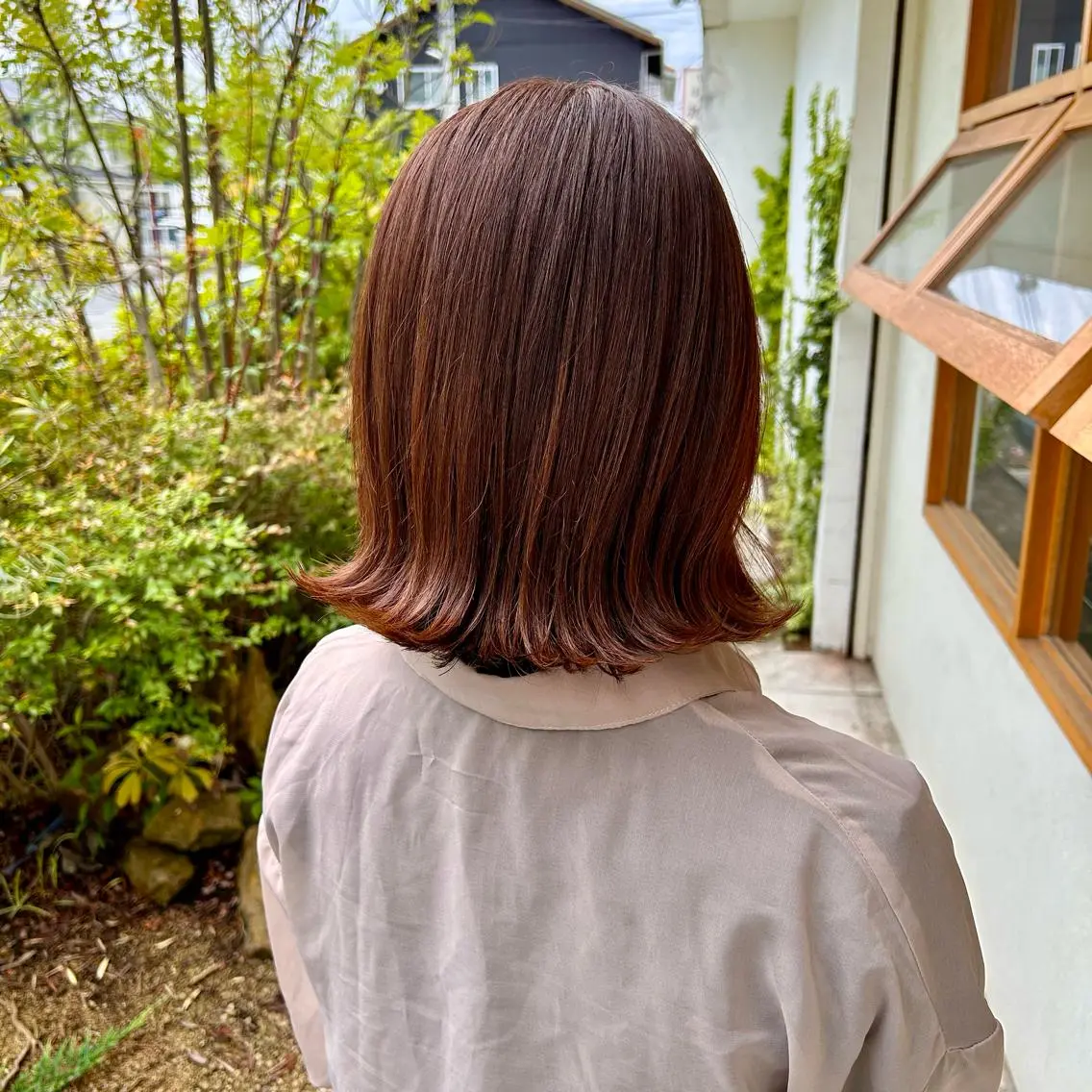 ショート カラー ブラウンカラー オレンジ オレンジブラウン 山本 知佳のヘアスタイル