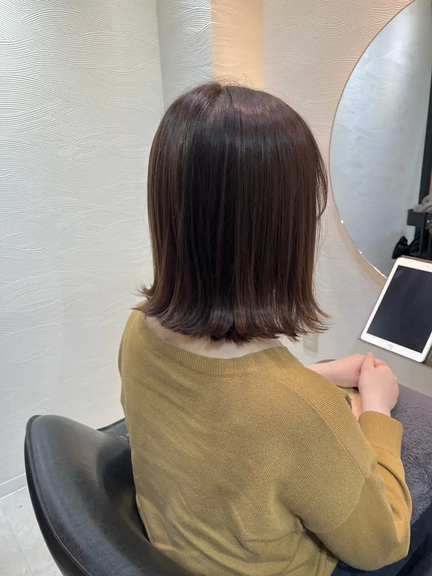 ミディアム カラー カット ヘアカラー トリートメント 【ニュアンスカラー・ 髪質改善】スズキカナのヘアスタイル