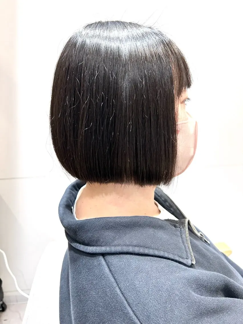 ショート パーマ カット 縮毛矯正 似合わせボブ🫧 丸みショート藤本のヘアスタイル