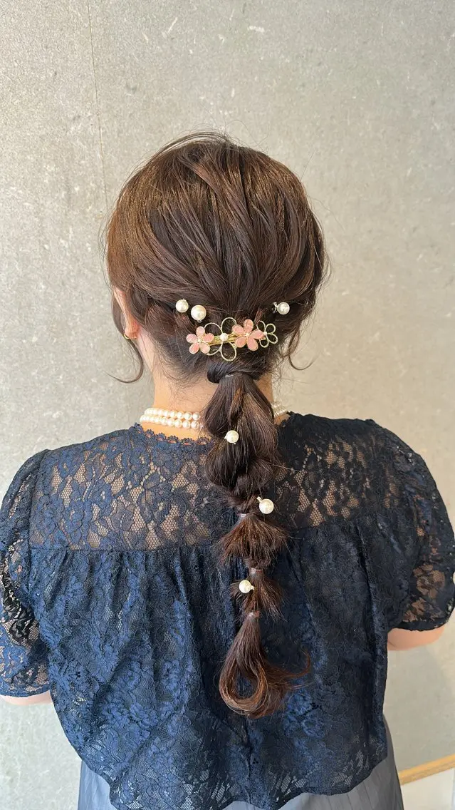 セミロング ヘアアレンジ ヘアセット 暖色/ヘアアレンジ 🎀♡irohaのヘアスタイル