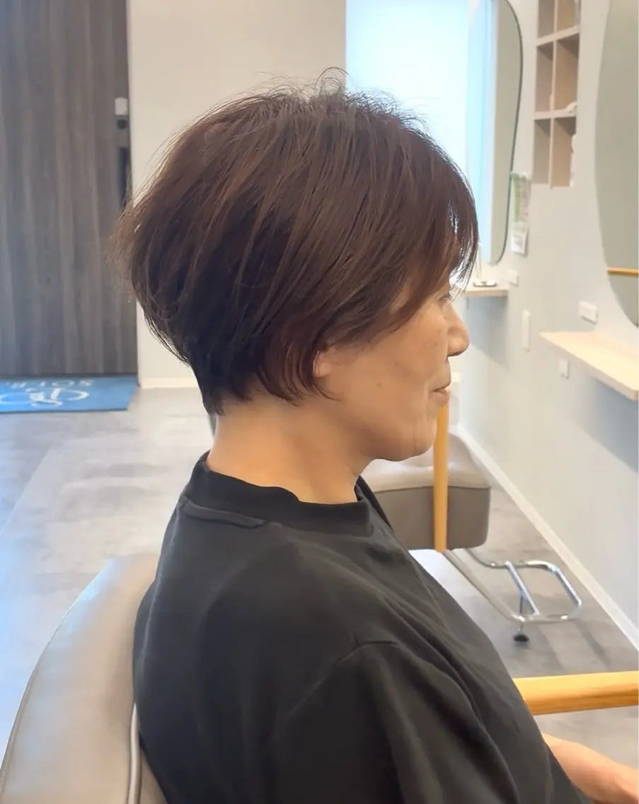 ショート ショートボブ ボブ 顔周りカット ショートヘア 小顔カット カット ヘアカラー 白崎 龍神のヘアスタイル