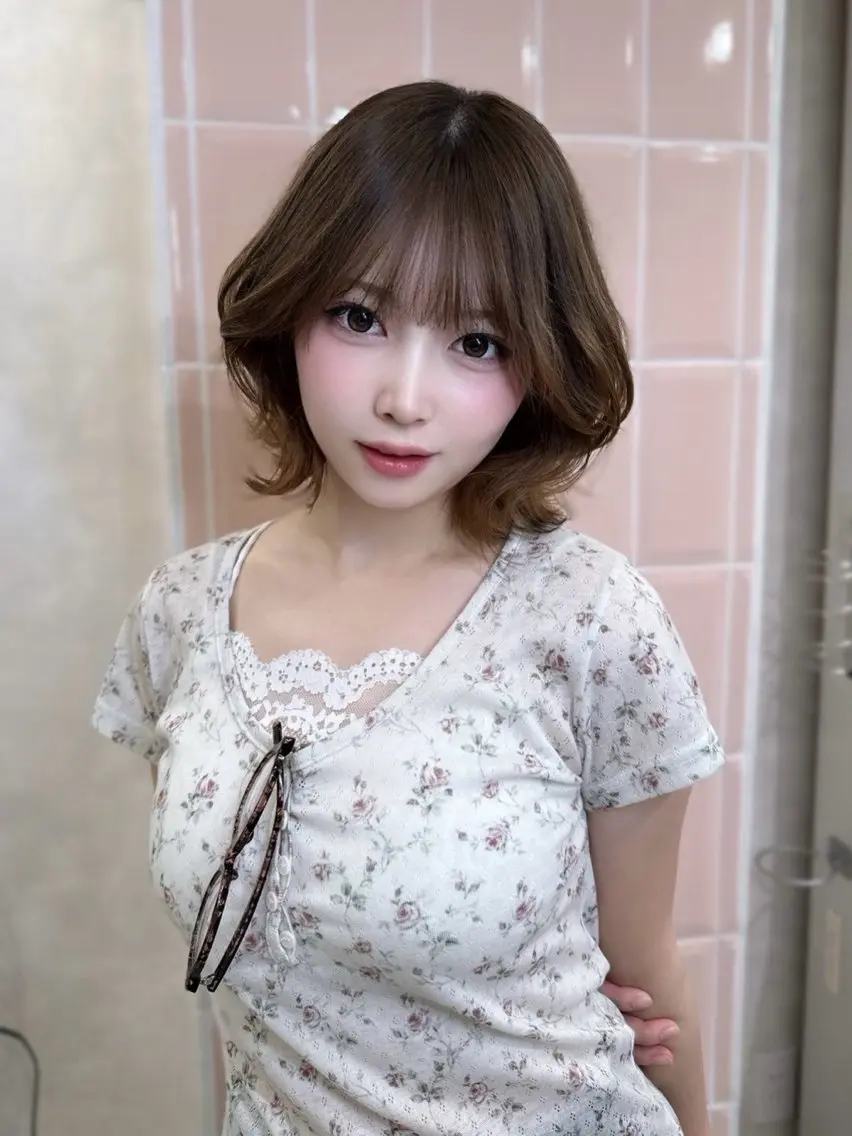 ミディアム ヘアカラー miu/髪質改善 ストレート✨/艶髪のヘアスタイル