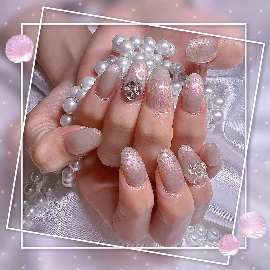ネイル フレンチネイル マグネットネイル マグネットフレンチ ネイルチップ Chill Nailsalonのネイルデザイン