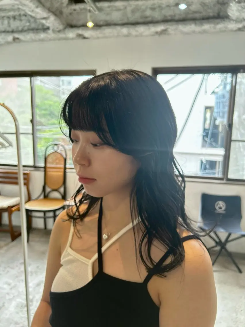 セミロング カラー ヘアアレンジ ヘアカラー 🎀suzuna 透明感colorのヘアスタイル