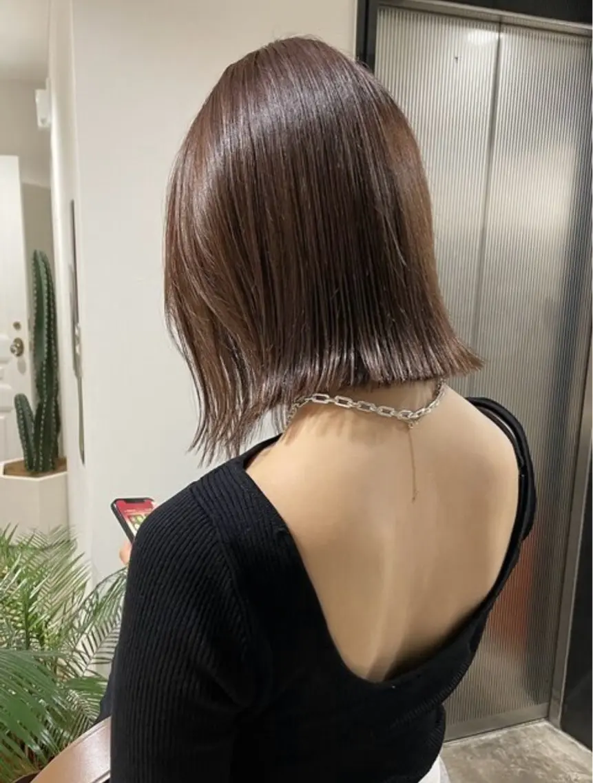 ショート ボブ 🟡ひろの/ツヤ カラー/髪質改善🟡のヘアスタイル
