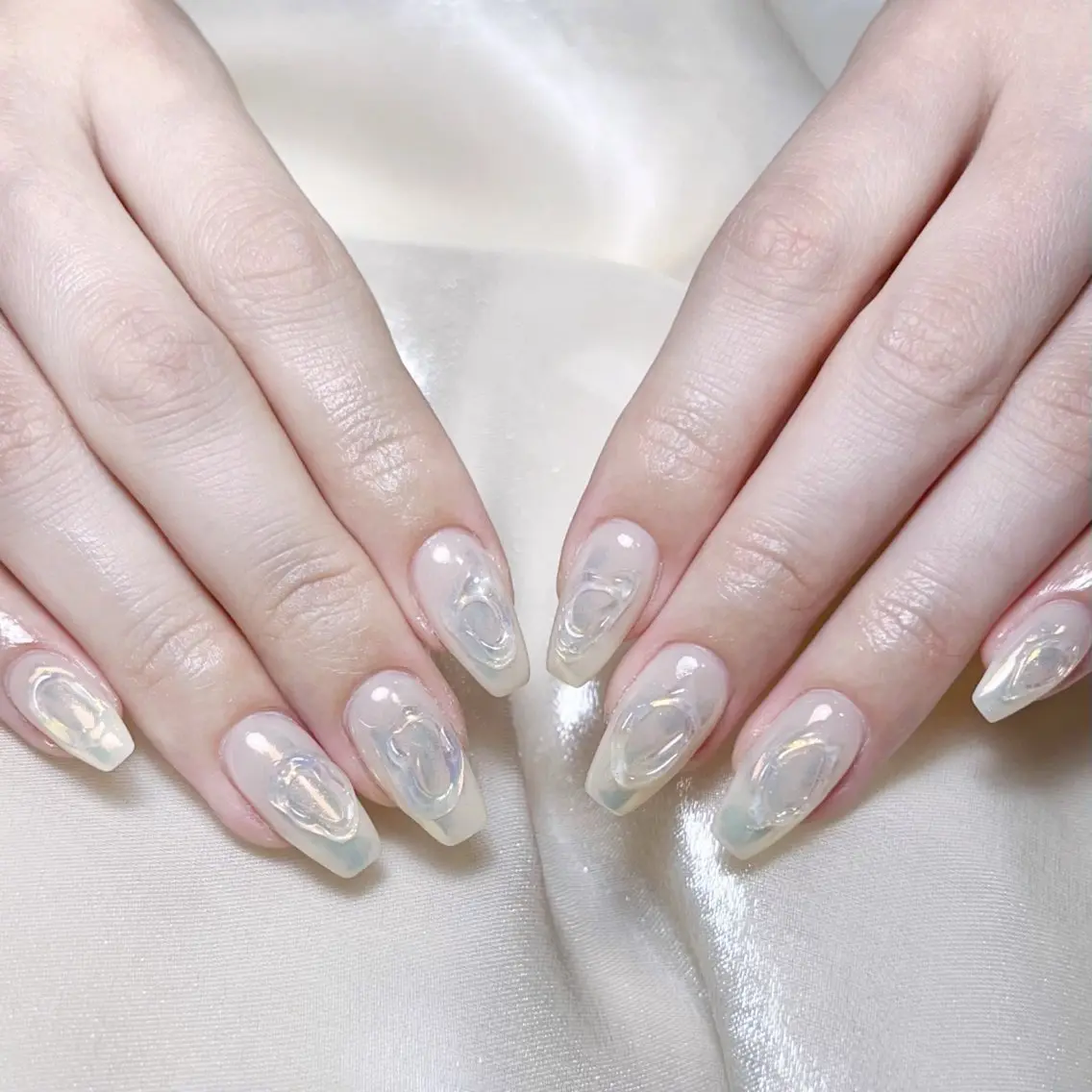 メンズ ネイル メンズ韓国風 アートネイル オーロラネイル ガーリー キラキラネイル ハンドネイル Nail salon 木にいるのネイルデザイン