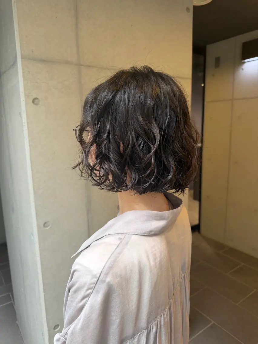 ショート パーマ ボブ デジタルパーマ カット ヘアカラー パーマ トリートメント ✨透明感カラー✨ 🦖佐々木未来🦕のヘアスタイル