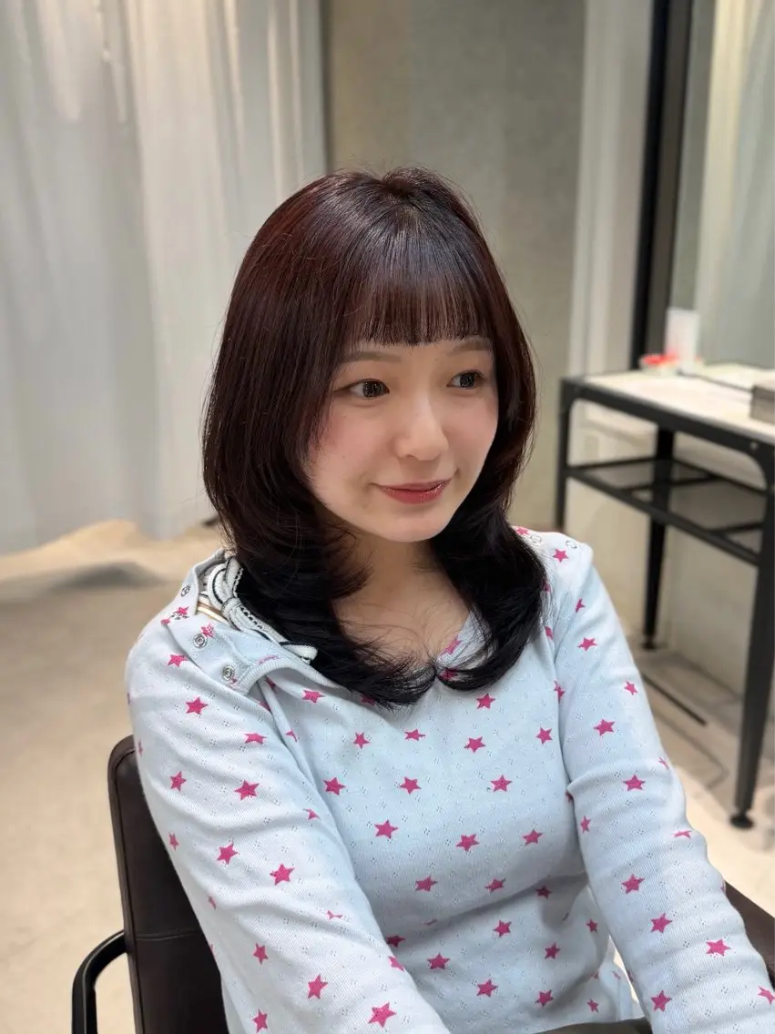カラー カシス mao 大阪梅田♡韓国ヘアのヘアスタイル