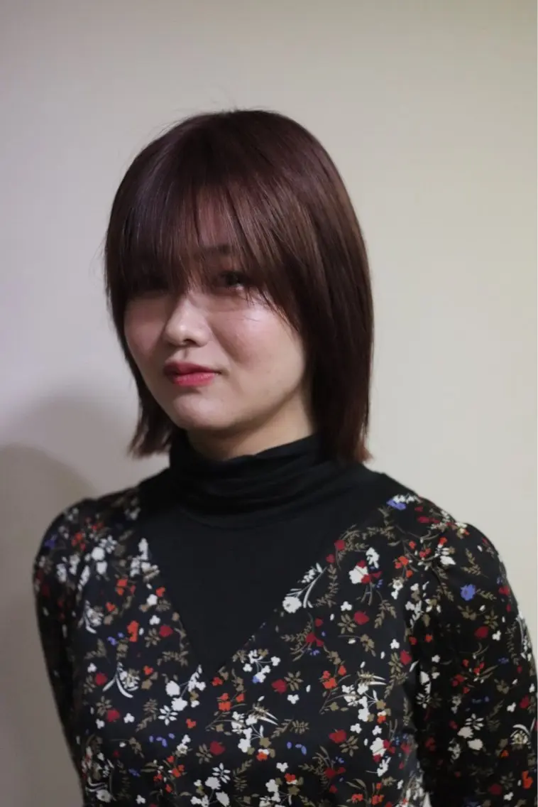 ミディアム カラー ブリーチ ブラウンカラー レッドカラー レッドブラウン ボブ 浅岡 昭汰のヘアスタイル